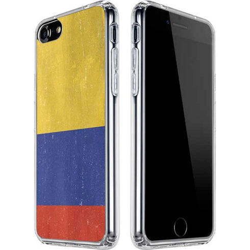 Colombia Flag Distressed iPhone SE (2nd & 3rd Gen) Clear Case